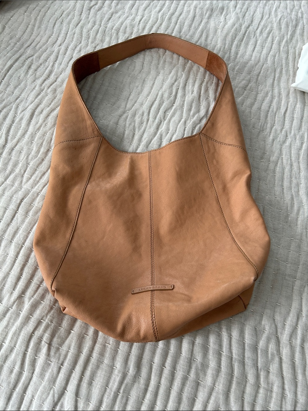 Lucky Brand Cognac Leather Shoulder Hobo